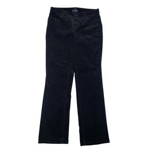 Talbots Heritage Corduroy Pants Size 14 Straight Leg Stretch Black